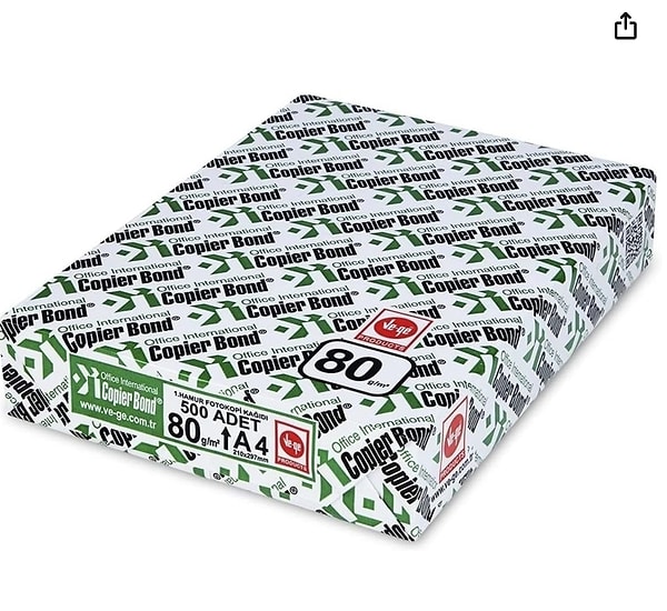 Copier Bond A4 Fotokopi Kağıdı 3 Paket 500 Yaprak x 3 Toplam 1500 Yaprak