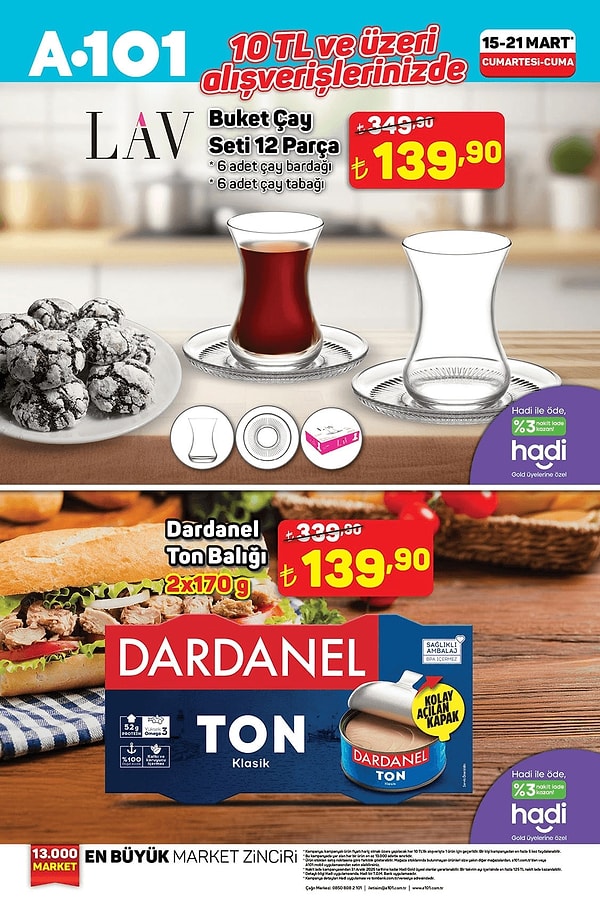 10 TL üstü alışverişlerde geçerli;