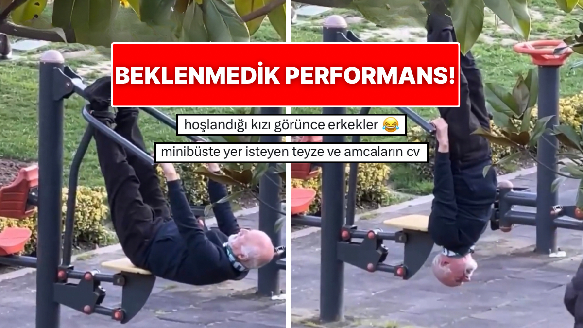 İstanbul Parkında Şok Edici Performans! Amca Spor Aletleriyle Ağızları Açık Bıraktı