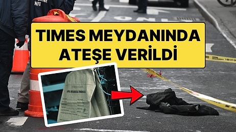 New York'un Times Meydanında Bir Adam, Kimliği Belirsiz Biri Tarafından Ateşe Verildi!