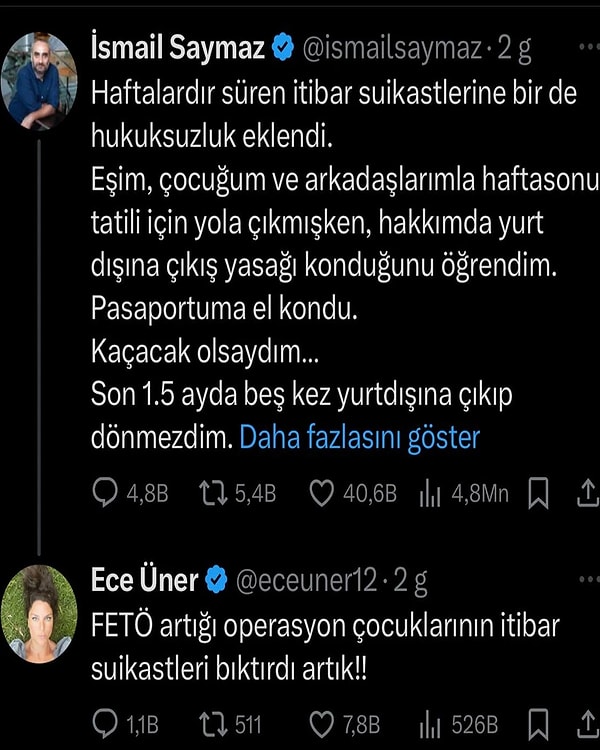 Ece Üner’in savcılıkta verdiği ifade bitti. Savcı yurt dışına çıkış yasağı ve karakola imza verme şeklinde adli kontrol şartıyla serbest bırakılmasını talep ederek Üner’i Sulh Ceza Hakimliği’ne sevk etti.