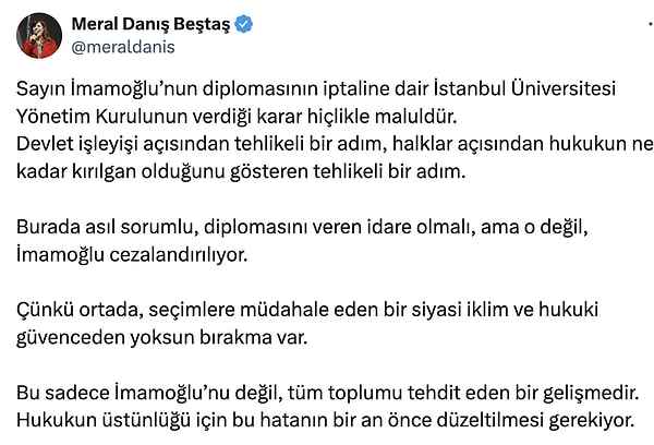 Dem Partili Meral Danış Beştaş;