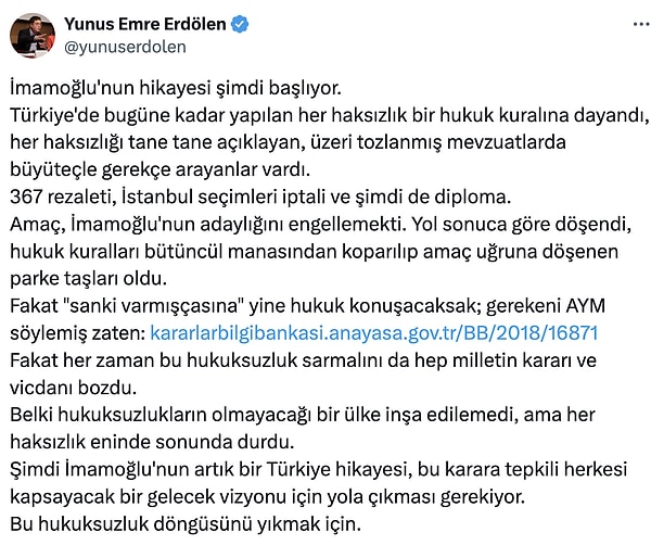 Hukukçu Yunus Emre Erdölen;