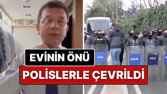 Hakkında Gözaltı Kararı Verilen Ekrem İmamoğlu'nun, Polis Kalabalığı Arasında Evinden Götürüldüğü Anlar