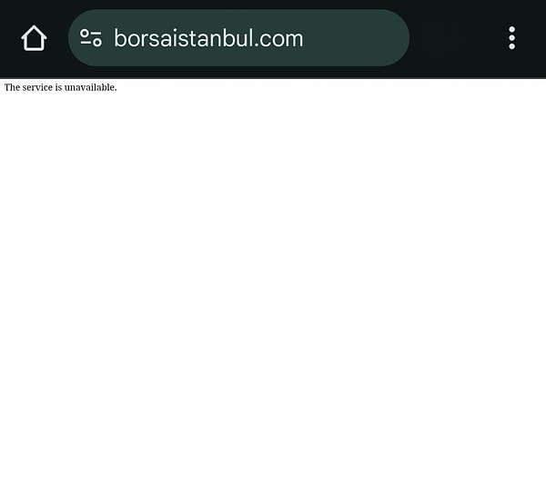 Borsa İstanbul'un internet sitesine giren kullanıcılar bu ekranla karşılaştı 👇