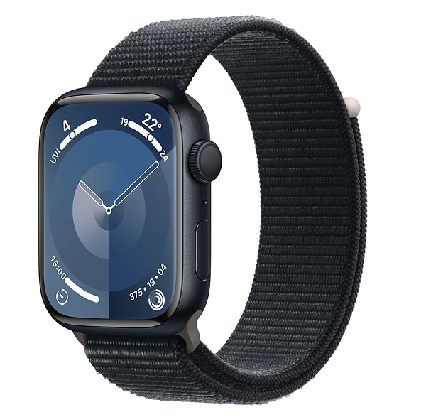 6. Apple Watch Seri 9 Gps 45MM Gece Yarısı Alüminyum Kasa Spor Loop MR9C3TU/A