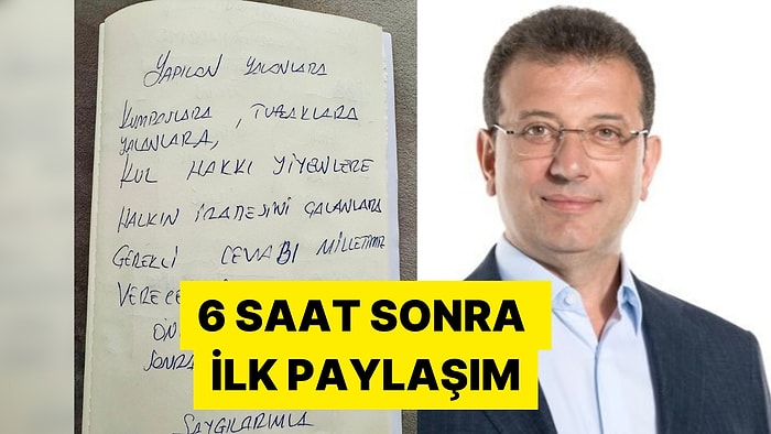 Ekrem İmamoğlu'nun X Hesabından El Yazısıyla Yazdığı Mesaj Paylaşıldı