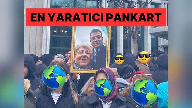 Ekrem İmamoğlu'yla Çektirdiği Fotoğrafı Pankart Olarak Kullanan Kadın