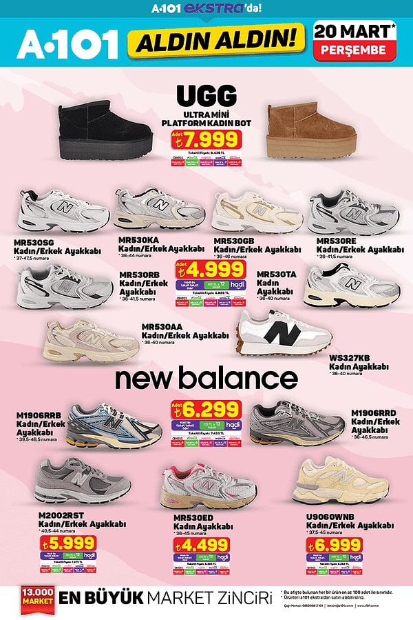 Ugg ayakkabı modelleri ve New Balance ayakkabı modelleri