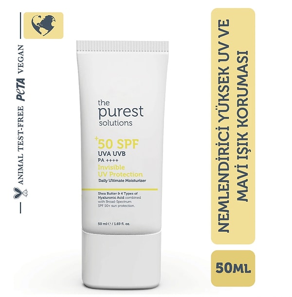 8. The Purest Solutions, Yüksek Koruma ve Nemlendirici Etkili Güneş Koruyucu Krem SPF 50