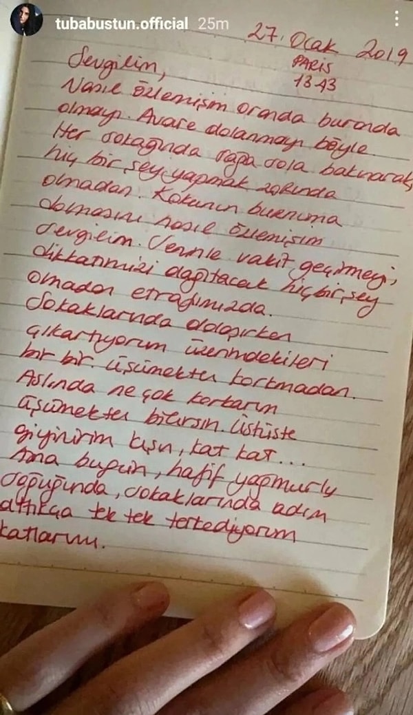 Bu ilişkiden geriye de Tuba Büyüküstün'ün günlüğüne döktüğü aşk satırları kalmıştı...