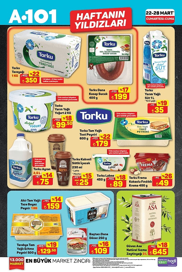 Torku Tereyağı 1 Kg 350 TL