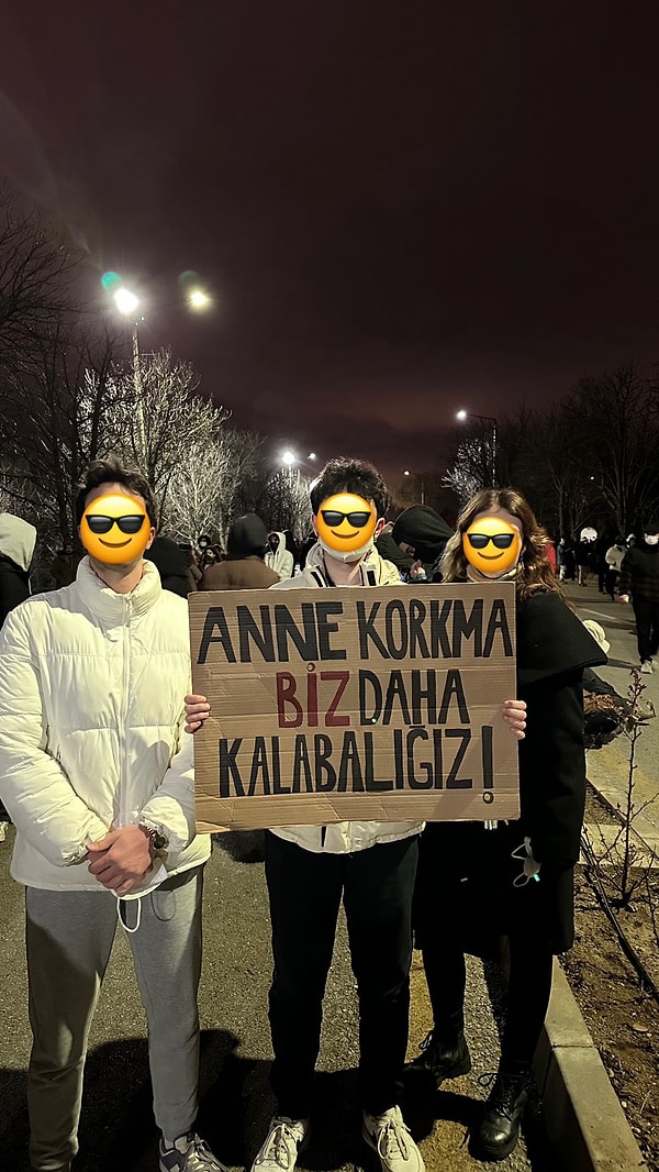 Bilkent'teki öğrenciler de protestoya devam etti.