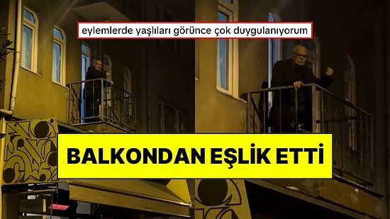 İmamoğlu’na Destek Olmak İçin Yürüyenleri Gören Amcanın Balkondan Eşlik Ettiği Anlar