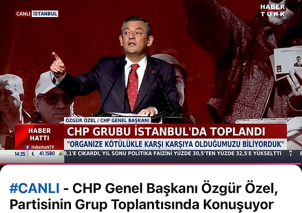 HaberTürk de toplantıyı kesintisiz verdi.