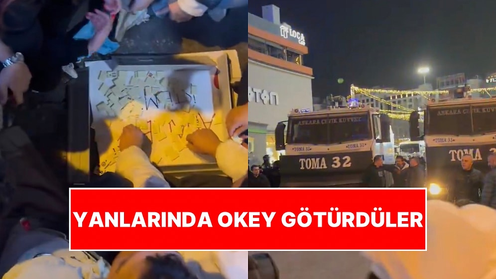 Ankara’da Eylem Yapan Gençler TOMA’ların Önüne Oturarak Okey Oynadı