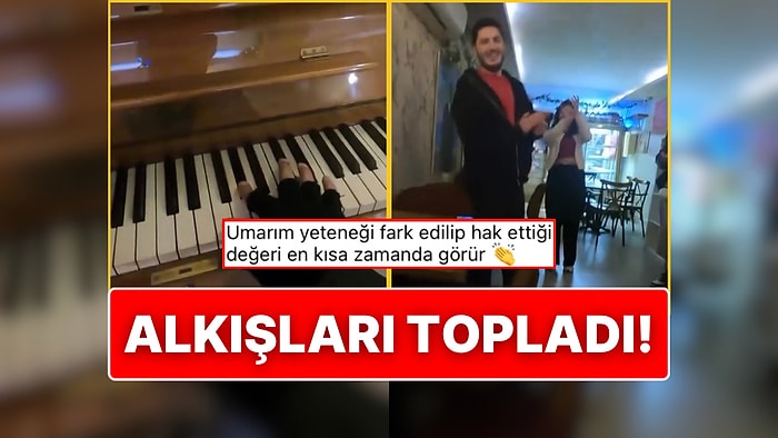 Sipariş İçin Gittiği Kafede Piyano Gören Kurye Hünerlerini Konuşturmasıyla Alkışları Topladı!