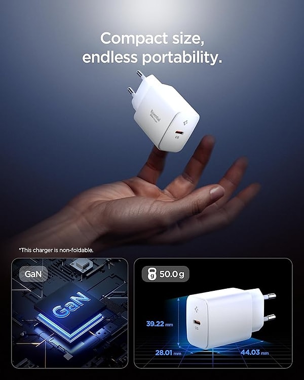 Spigen 20W USB-C Mini Hızlı Şarj Aleti