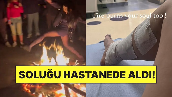 Nevruz Kutlamalarında Ateşten Atlarken Yanan Kadın Talihsiz Anlarını Paylaştı