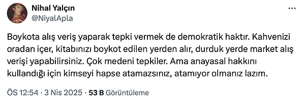 İşte o paylaşım: