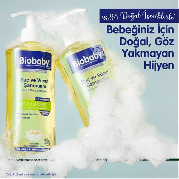 Biobaby Saç ve Vücut Şampuanı – Bebeğinizin Hassas Cildi İçin Doğal ve Nazik Temizlik