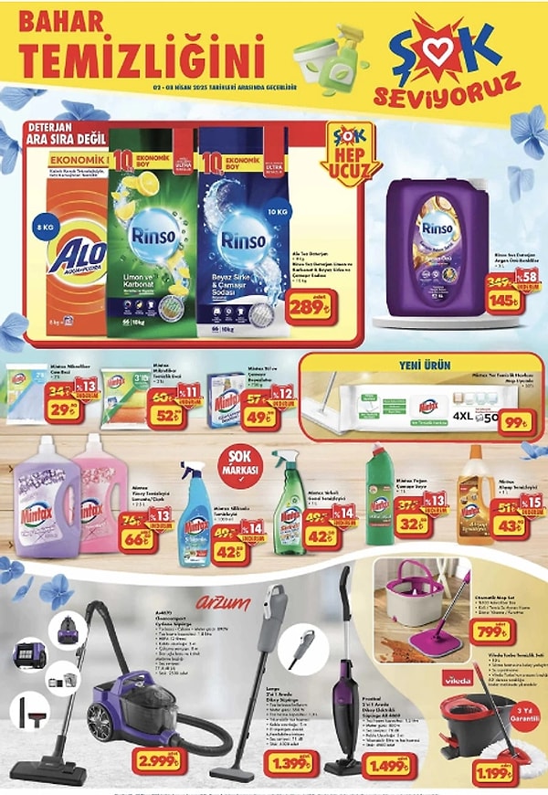 Alo ve Rinso Toz Deterjan 289 TL,