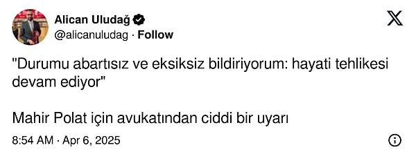 Bu paylaşımların ardından Mahir Polat'a destek tweetleri atıldı👇