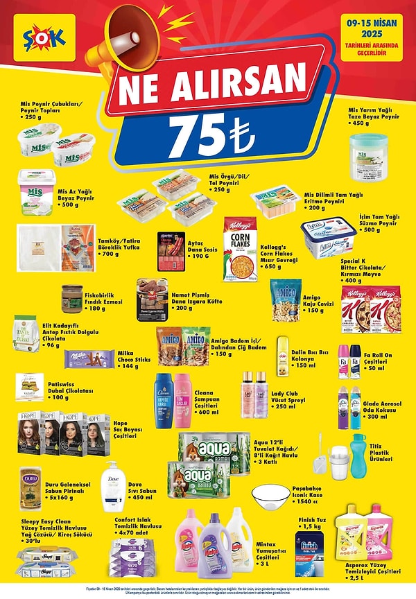 Ne alırsan 75 TL ürünleri