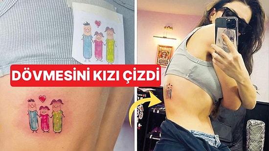 Eşref Rüya'nın Irmak'ı Ceren Benderlioğlu Kızının Çizimini Vücuduna Dövme Yaptırdı
