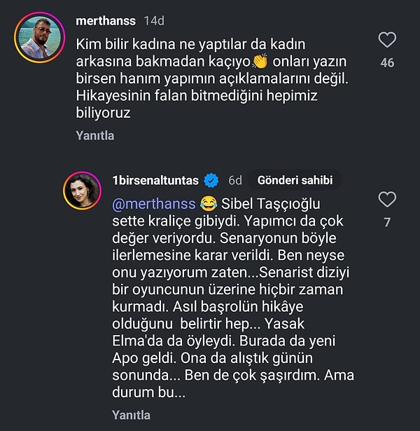 Altuntaş, "Kim bilir kadına ne yaptılar da arkasında bakmadan kaçıyor" yazan bir takipçisine olayı tekrardan açıkladı.