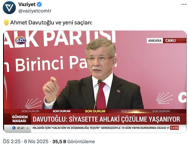 Ahmet Davutoğlu'nun sarışın görünümü bir anda sosyal medyada olay oldu