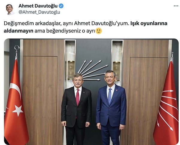 Ahmet Davutoğlu sosyal medyadaki yeni imaj yorumlarına espri bir dille karşılık verdi 👇