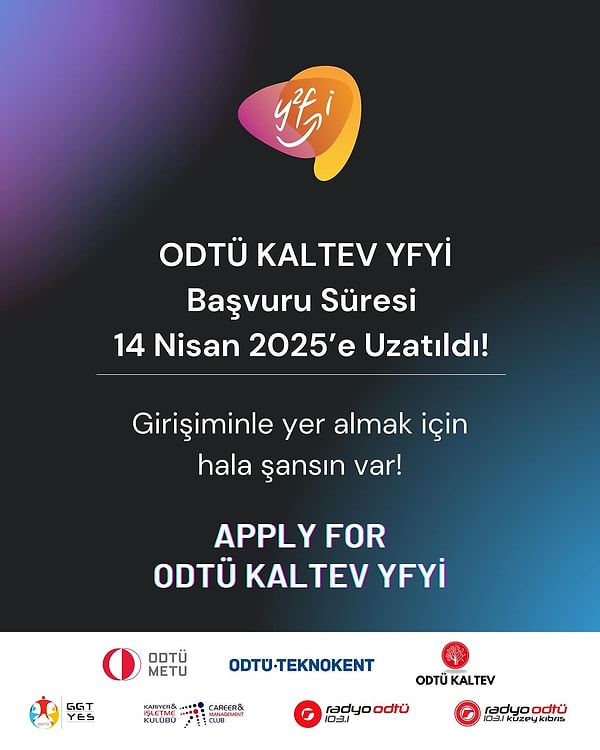 KALTEV YFYİ ile fikirlerinizi geleceğe taşımak için başvurular, 14 Nisan Pazartesi günü saat 17.00'ye kadar devam edecek.