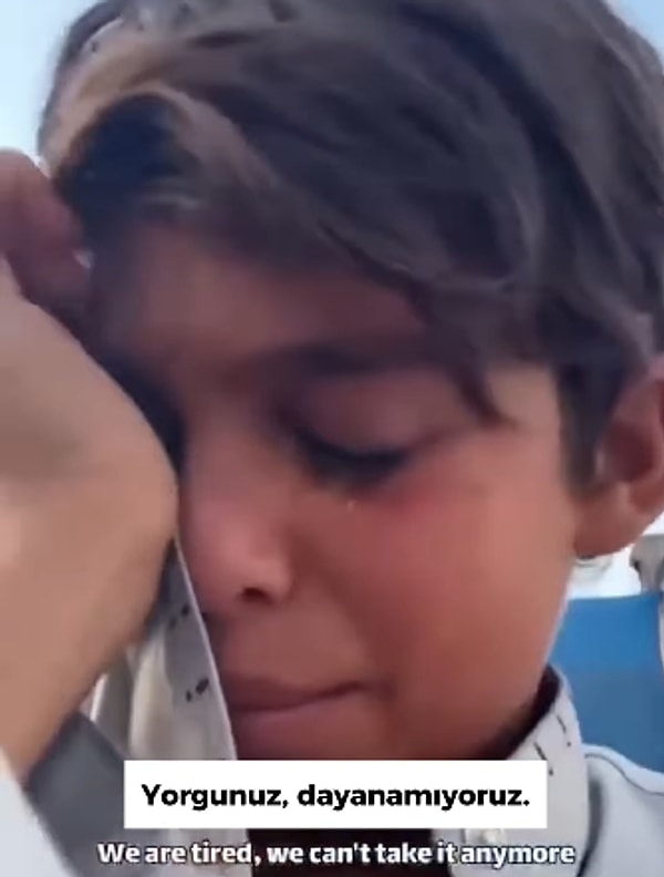 Gazze’deki küçük bir çocuk, gözyaşlarıyla "Lütfen artık savaşı durdurun" diyerek feryat etti.