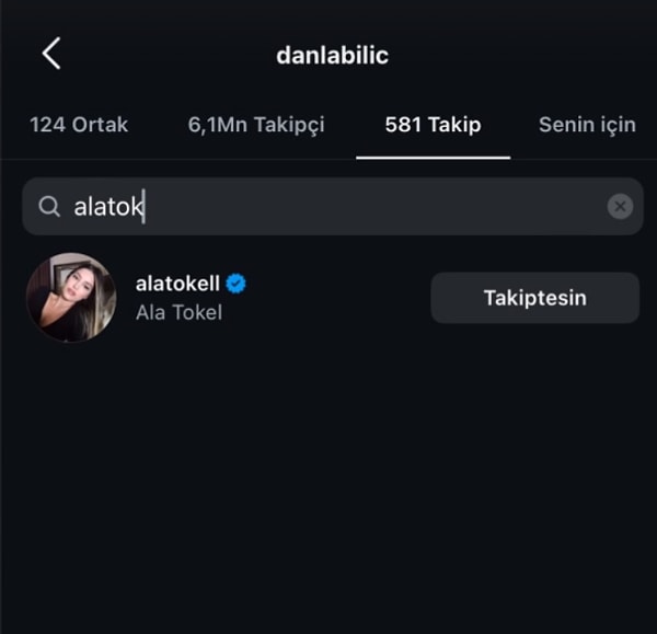 Berk Çetin'in çıkışının ardından Danla ve Ala cephesinde de bir gelişme yaşandı... Aylardır küs olan ikili birbirini yeniden takibe aldı.