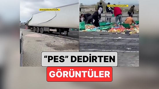 Diyarbakır'da Sürücünün Hayatını Kaybettiği Kazanın Ardından Çevredekiler Tırdan Dökülenleri Topladı