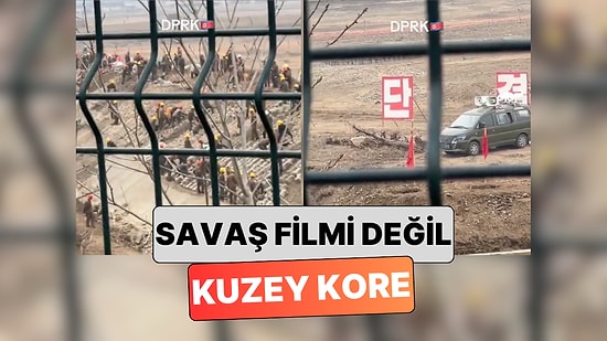 Kuzey Kore'de Propaganda Sloganları Eşliğinde Çalıştırılan İşçilerin Görüntüleri Paylaşıldı