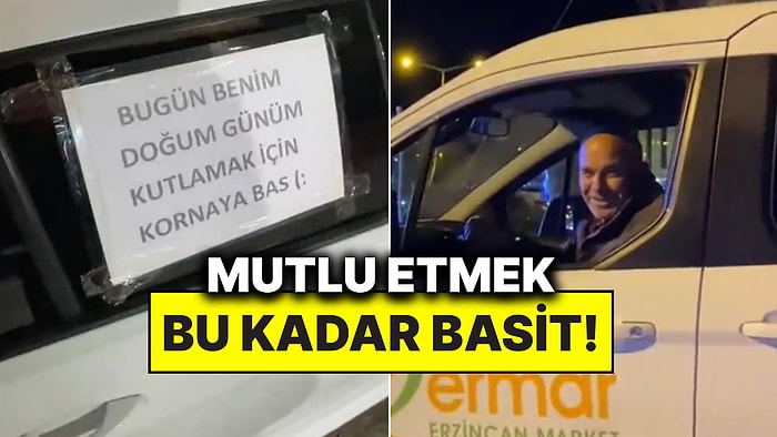 Doğum Günü Olan Genç Arabasına Astığı Yazıyla Trafikte Gülümseten Geri Dönüşler Aldı