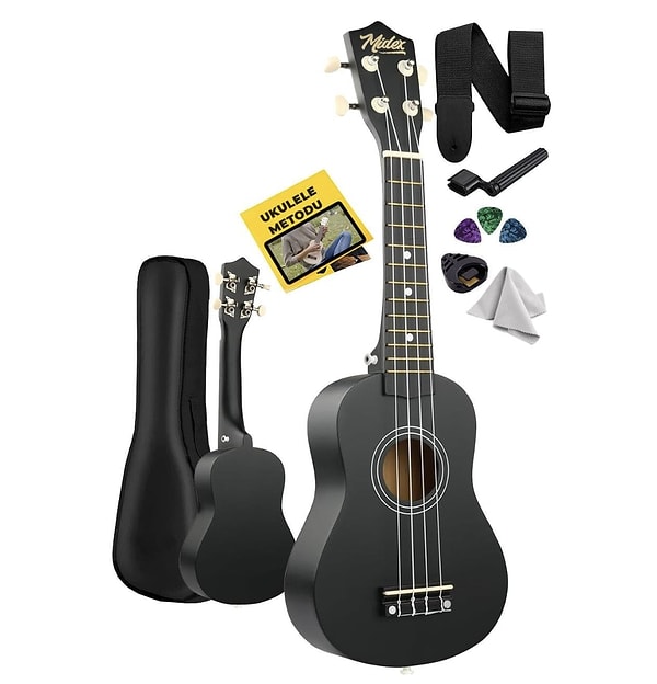Midex UKX-901 BK Siyah Soprano Ukulele