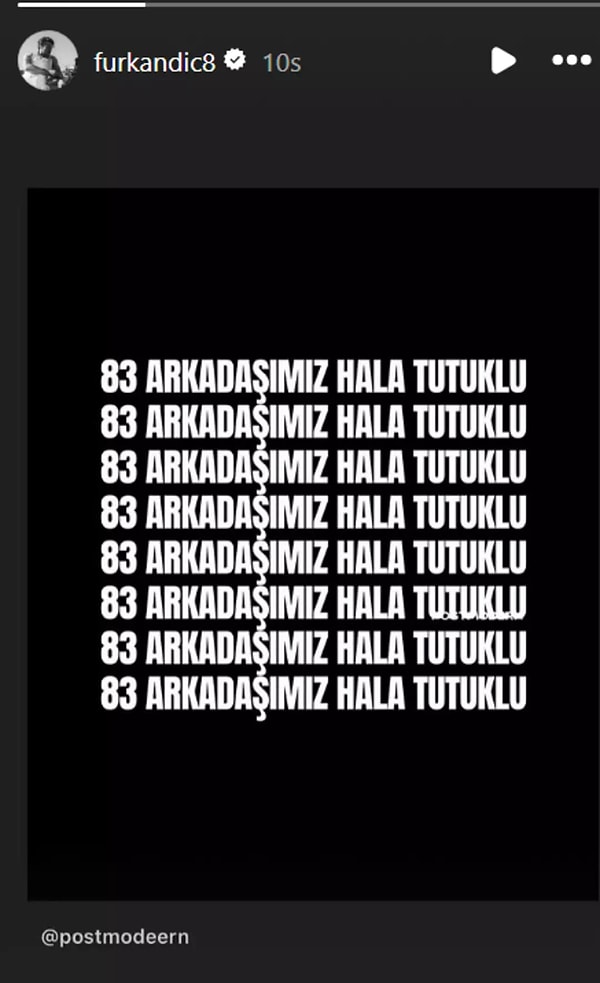 Furkan Andıç’ın paylaşımı:
