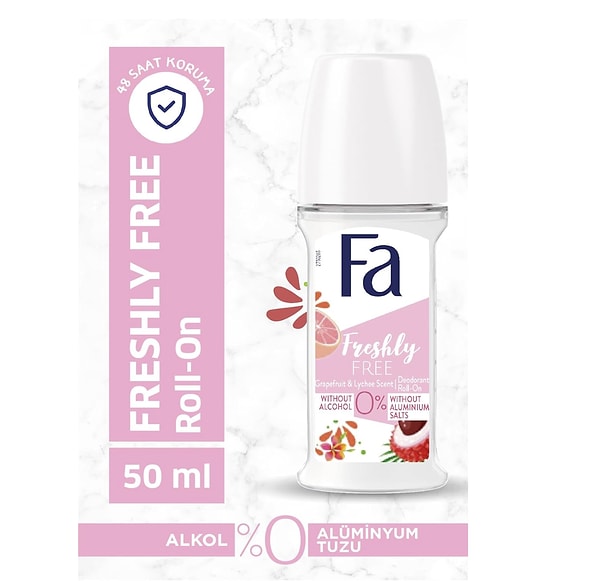 Fa Freshly Free Greyfurt & Liçi Kadın Roll-On 1 Adet