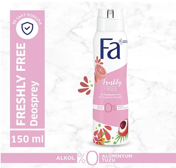 Fa Freshly Free Greyfurt & Liçi Deosprey 150 ml Kadın
