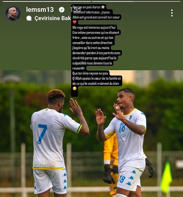Galatasaraylı Lemina da "Bugün hepimiz suçluluk duygusunu hissetmeliyiz" mesajıyla arkadaşına veda etti