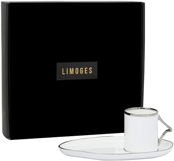 Porland Limoges Platin Kahve Takımı 12 Parça