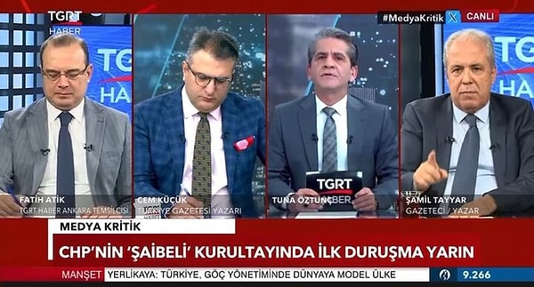 Gazeteci Rasim Ozan Kütahyalı’nın CHP’ye kayyum atanacak iddiası ortalığı karıştı. Gazeteci Cem Küçük'ün de katıldığı bir televizyon programında konuşan AKP'li Şamil Tayyar'dan çok konuşulacak açıklamalar geldi.