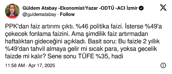 "Daha derin bir istikrar için değil." 👇