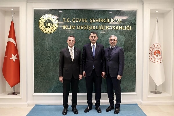 Fenerbahçe Başkanı Ali Koç, Çevre, Şehircilik ve İklim Değişikliği Bakanı Murat Kurum'la da görüştü. Görseli