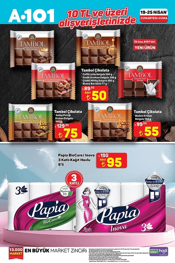10 TL ve üzeri alışverişlerde geçerli;