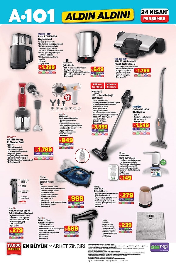 Homend Dustrider Şarjlı Dik Süpürge 3.999 TL