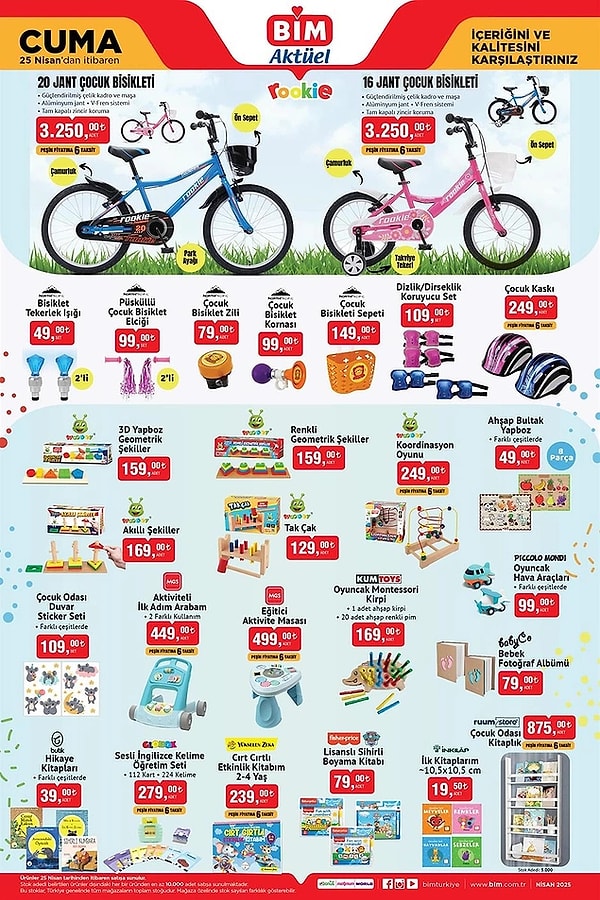 20 Jant Çocuk Bisikleti 3.250 TL